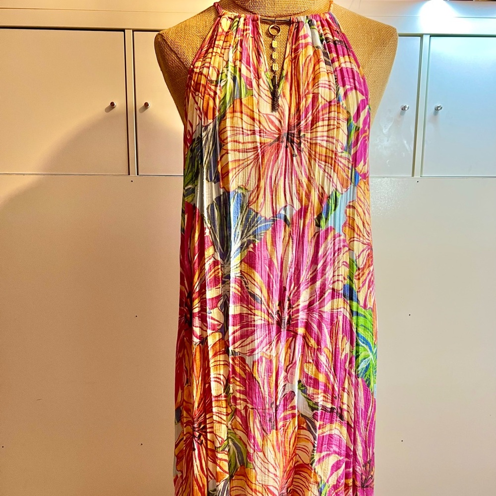 Floral Halter Neck Maxi Dress